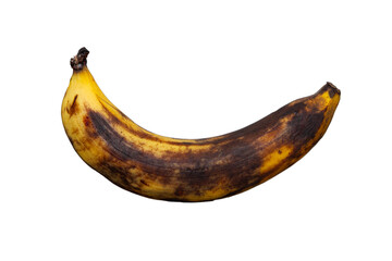 Rotten banana isolated on white background,