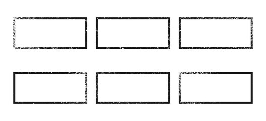 Set of grunge borders in rectangle form