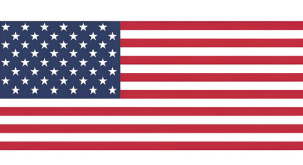 Obraz premium American flag with stars and stripes on white background.