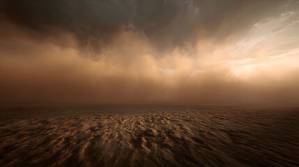 Majestic desert engulfed by a powerful sandstorm breathtaking landscape photography
