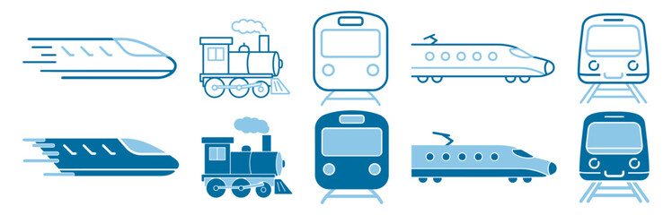 train, railway, icon, subway, locomotive, metro, tram, rail, transport, station, solid, silhouette, glyph, outline, isolated, vector, travel, public, transit, symbol © Polyak Tata