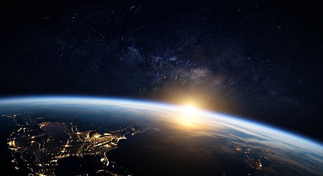 World Book Day Earth Sunrise Space Galaxy Stars Night JPG | Adobe Photoshop Tutorial JPG Files