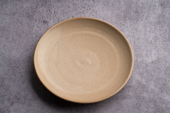 Cream Ceramic Dinner Plate Top View