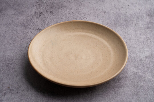Cream Ceramic Dinner Plate Top View