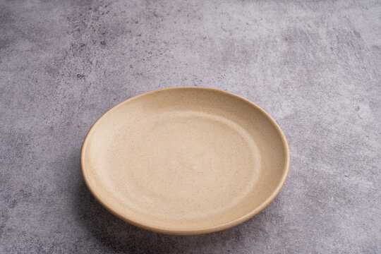 Cream Ceramic Dinner Plate Top View