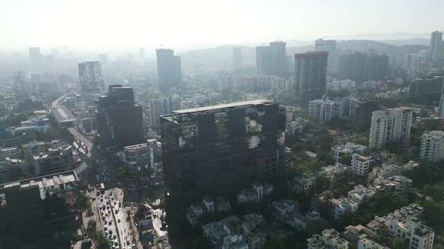 Indian City Pune IT Park Aerial View &ndash; 4K Drone Footage