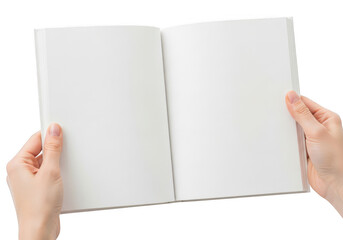 Obraz premium A person holding an open book with blank pages