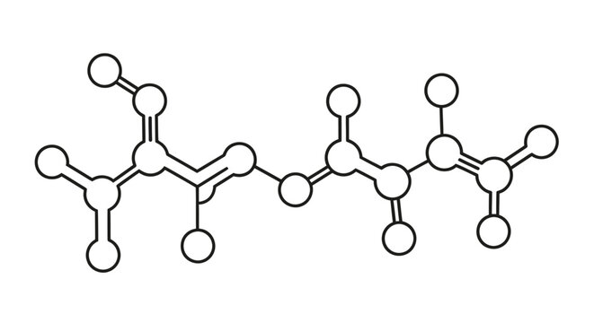 Linear diagram of a chemical structure with carbon and oxygen atoms