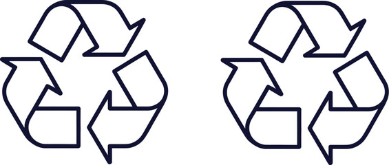 Obraz premium Professional eco friendly recycling arrows icon collection isolated on white for conservation renewable energy global warming circular economy and nature protection.