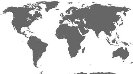 Obraz premium Grayscale World Map with Country Borders & Political Divisions. Global Geography Illustration for Business, Education, and Infographics