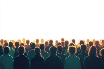 Fototapeta premium Silhouette crowd people person illustration gathering.