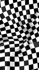 Obraz premium Black and white waving checkered flag, a symbol of competition, victory