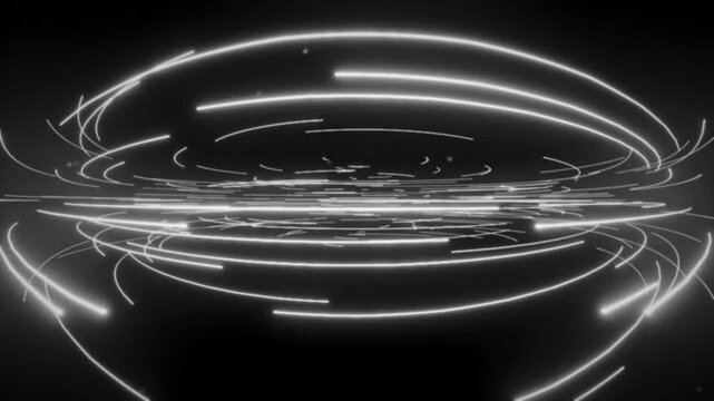 Monochrome Energy Rings &ndash; Futuristic Seamless 4K VJ Loop