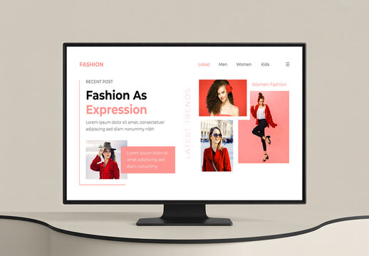 Realistic Desktop Screen Mockup