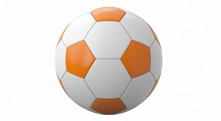Fototapeta premium Orange and white soccer ball on white background sports