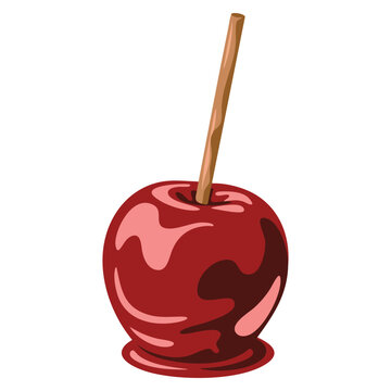 Candy apple icon isolated design element perfect for dessert fair snack caramel fruit treat and festive food related artwork