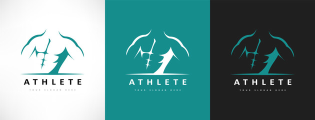 Torso athlete logo vector. Gym design