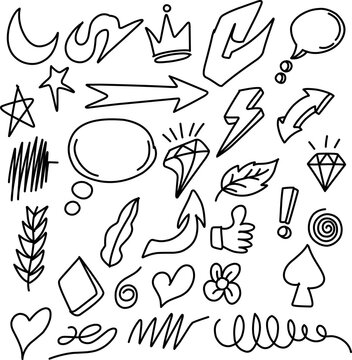 Trendy Doodle Icons Vector Pack
