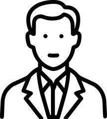 Obraz premium Hand Drawn Professional Doctor Wearing a Stethoscope Black and White Avatar Illustration in Minimal Line Art Style Design