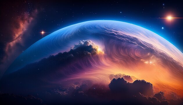 Stylized Illustration Abstract Exoplanet Atmosphere Layered Gas Clouds Soft Starlight Backdrop Ar 4 3 Stylize 285 V 6 1 Job Id Cbe9D425 911B 4F19 8374 6A48Ff25Cd46