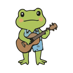 Obraz premium Cute Frog Playing Guitar