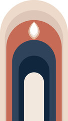 Fototapeta premium Minimalist Holy Door Background. Spiritual Mobile Wallpaper, Abstract Sacred Entrance Vector illustration