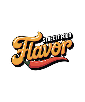 Street Food Flavor Retro Typography Hot Dog T Shirt Design