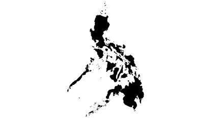 Fototapeta premium Philippines Map Black Silhouette Outline Isolated on White. Geographic Vector Graphic for Travel, Education, & Business Presentations