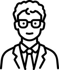 Obraz premium Hand Drawn Professional Doctor Wearing a Stethoscope Black and White Avatar Illustration in Minimal Line Art Style Design