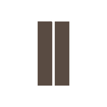 Minimalist Brown Pause Button Icon On A Clean White Background