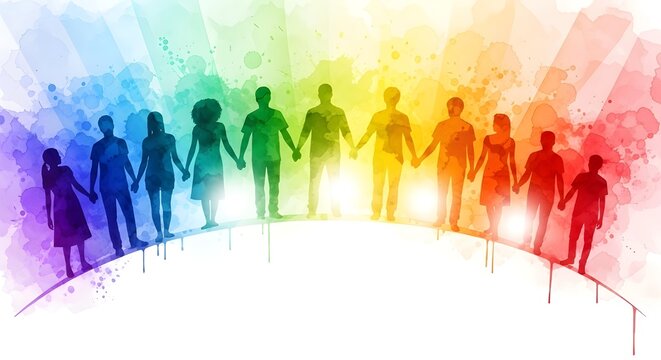 Personas de todos los colores caminan juntas, la mentalidad empresarial inclusiva valora la dignidad y el respeto por todas las personas.