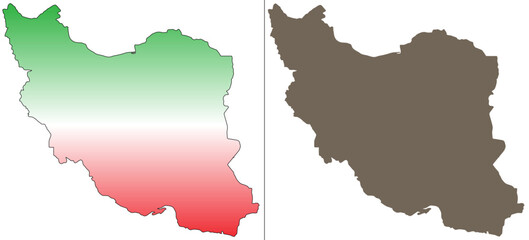 Obraz premium Geographical and political map representation of iran with color variations
