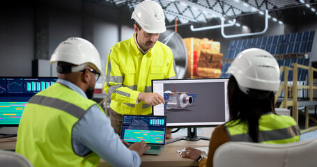 An Engineer Drafts Solar Panel Layouts On A Laptop