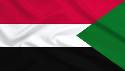 Fototapeta premium Sudan national flag with green triangle