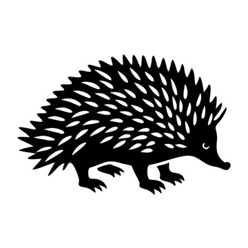 echidna silhouette icon illustration for wildlife australian animal and nature design