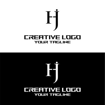 creative letter logo hj design vector