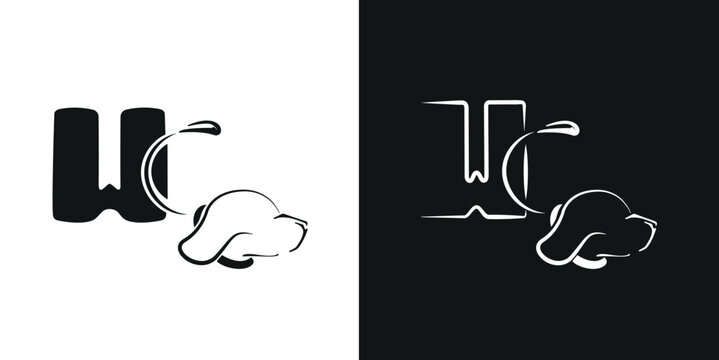 Dise&ntilde;o de logotipo con la letra "W" estilizada y una cabeza de perro.