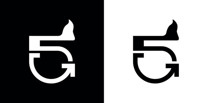 Logotipo Monograma G5 con Flecha de Progreso y Crecimiento