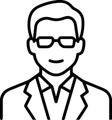 Obraz premium Hand Drawn Professional Doctor Wearing a Stethoscope Black and White Avatar Illustration in Minimal Line Art Style Design