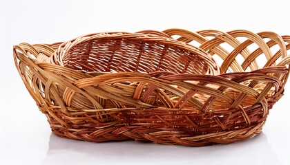 Obraz premium Wicker Baskets Isolated On White Background