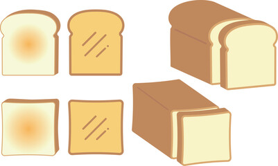 山形食品と角切り食パンの色んなバリエーションの素材セット