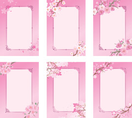 フレーム飾り枠　桜の花