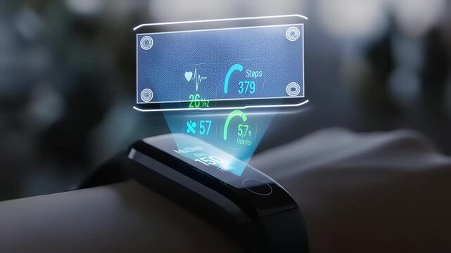 Smartwatch with Virtual Display Interface.