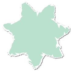 Obraz premium Mint green abstract shape with jagged edges isolated on transparent background