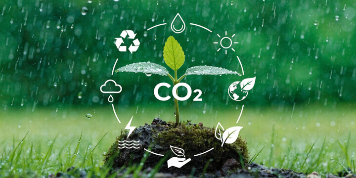Global carbon dioxide emissions concept emphasizing sustainability and environmental responsibility