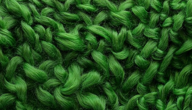Green Curly Soft Wool Texture Background
