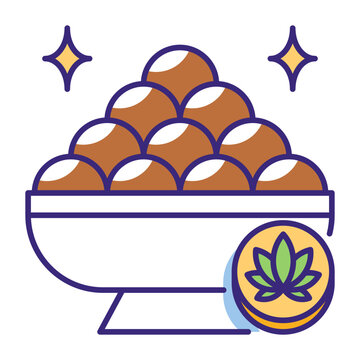 This Bhang icon is suitable for Holi Indian Festival.