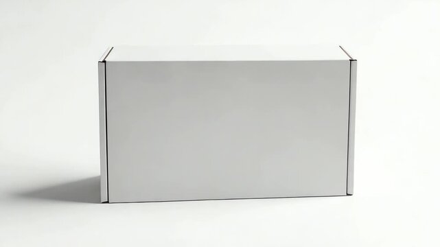 A plain white box on a light background, showcasing simplicity and versatility for packaging use
