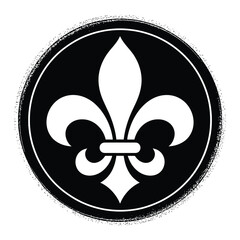 A striking black and white image featuring a centered fleur de lis symbol © AFAZ