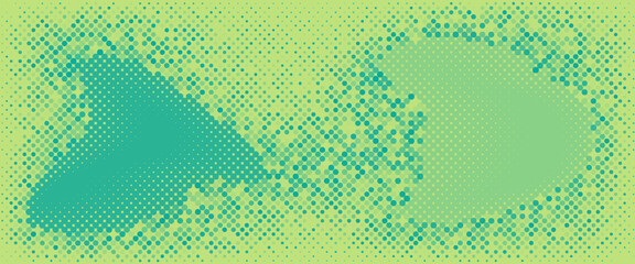Bright green and turquoise pop art retro background with halftone in comic style, vector illustration eps10